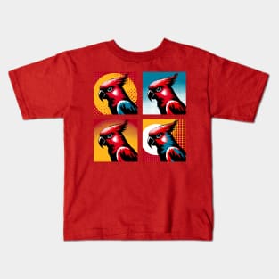 Pop Red Lory Art - Cool Birds Kids T-Shirt